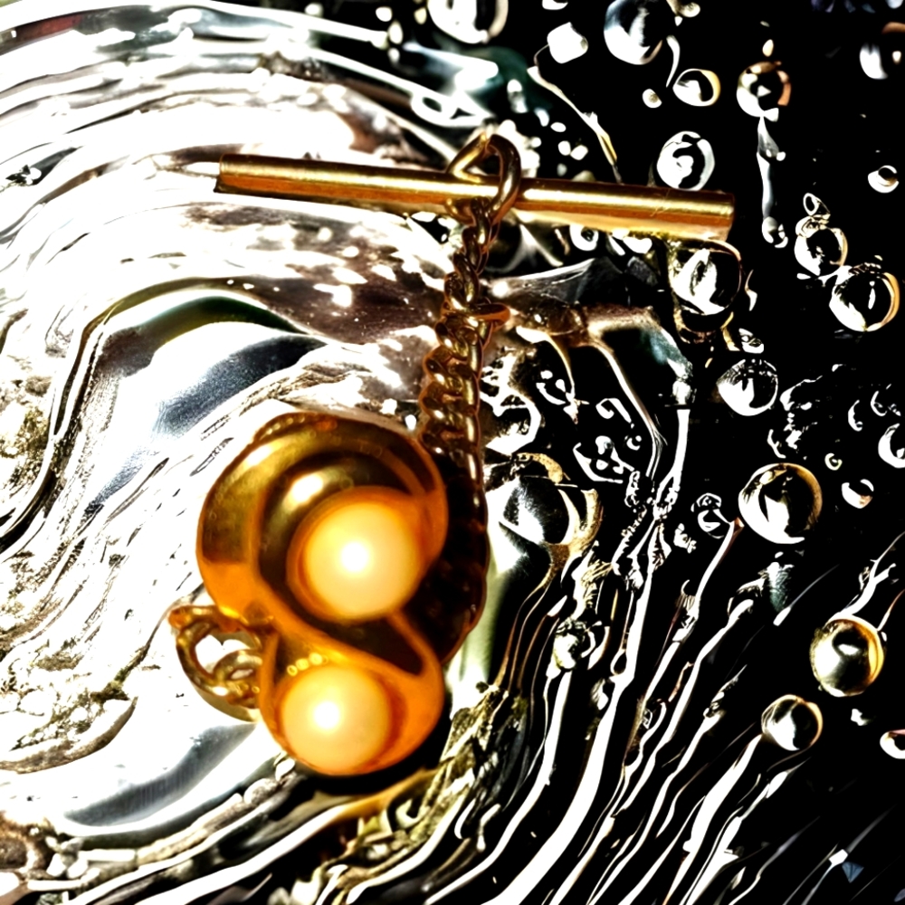 Beautiful vintage Golden Pearl Tie tack